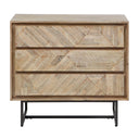 Pacific Lifestyle - Marca Sand Wash Acacia Wood and Black Metal 3 Drawer Unit