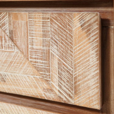 Pacific Lifestyle - Marca Sand Wash Acacia Wood and Black Metal 3 Drawer Unit