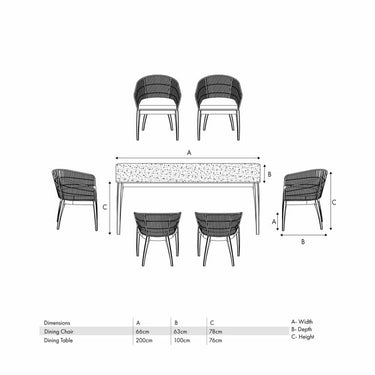 Pacific Lifestyle - Moeven Outdoor 6 Seater Dining Set
