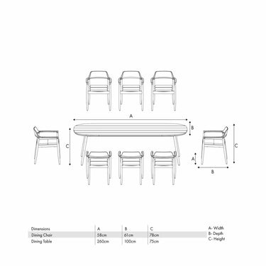 Pacific Lifestyle - Salita Outdoor 8 Seater Dining Set
