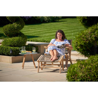Pacific Lifestyle - Sesto Chair and Hocker Set. Outdoor lounge chair with foot stool.