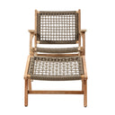 Pacific Lifestyle - Sesto Chair and Hocker Set. Outdoor lounge chair with foot stool.