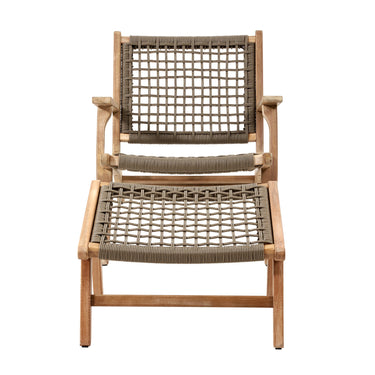 Pacific Lifestyle - Sesto Chair and Hocker Set. Outdoor lounge chair with foot stool.