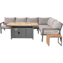 Pacific Lifestyle - Stockholm Anthracite Outdoor Corner Seating Set including Fire Pit Table