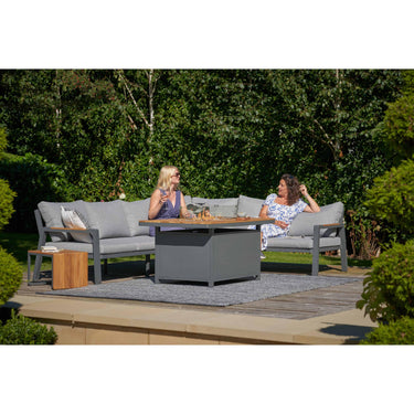 Pacific Lifestyle - Stockholm Anthracite Outdoor Corner Seating Set including Fire Pit Table