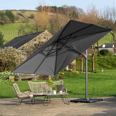 Platinum - Challenger T2 3.5 x 2.6m Rectangular Anthracite Free Arm Parasol