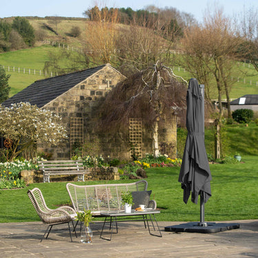 Platinum - Challenger T2 3.5 x 2.6m Rectangular Anthracite Free Arm Parasol