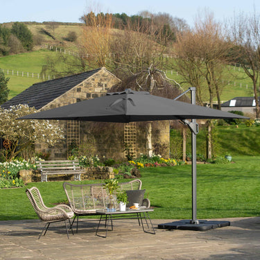 Platinum - Challenger T2 3.5 x 2.6m Rectangular Anthracite Free Arm Parasol