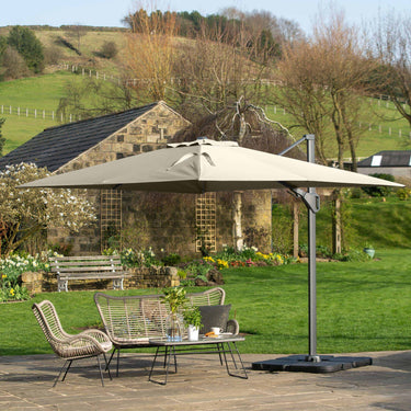 Platinum - Challenger T2 3.5 x 2.6m Rectangular Champagne Free Arm Parasol