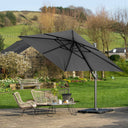 Platinum - Challenger T2 3.5 x 2.6m Rectangular Luna Grey Free Arm Parasol