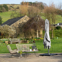 Platinum - Challenger T2 3.5 x 2.6m Rectangular Luna Grey Free Arm Parasol