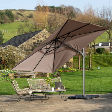 Platinum - Challenger T2 3.5 x 2.6m Rectangular Taupe Free Arm Parasol