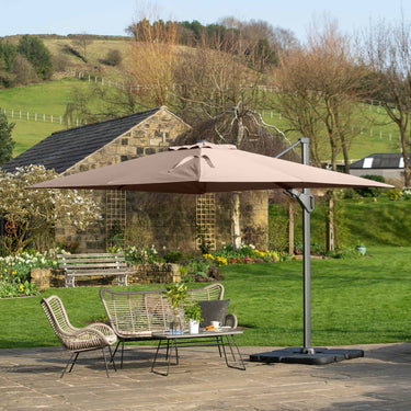 Platinum - Challenger T2 3.5 x 2.6m Rectangular Taupe Free Arm Parasol