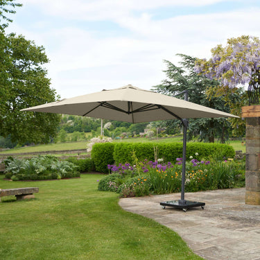Platinum - Challenger T2 3m Square Champagne Free Arm Parasol