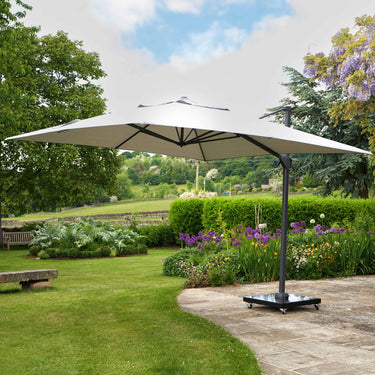 Platinum - Challenger T2 3m Square Luna Grey Free Arm Parasol