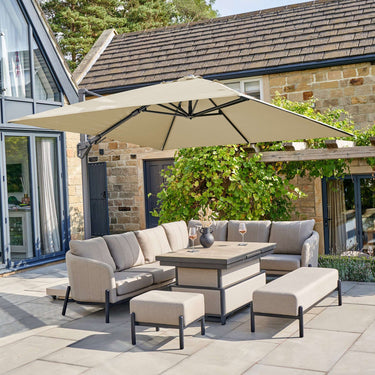 Platinum - Challenger T2 3m Square Premium Champagne Free Arm Parasol