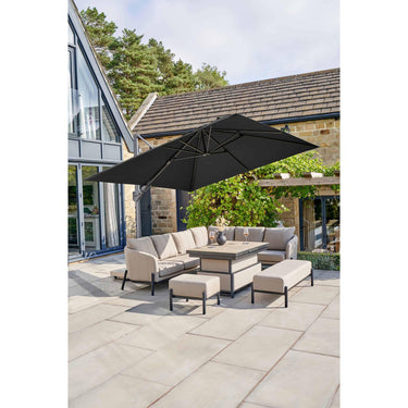 Platinum - Challenger T2 3m Square Premium Faded Black Free Arm Parasol