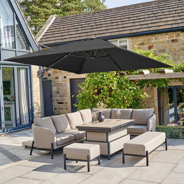Platinum - Challenger T2 3m Square Premium Faded Black Free Arm Parasol