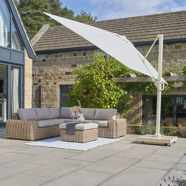 Platinum - Challenger T2 3m Square Sandstone / Champagne Free Arm Parasol