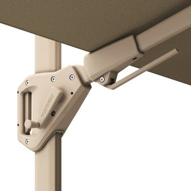 Platinum - Challenger T2 3m Square Sandstone / Champagne Free Arm Parasol