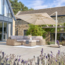 Platinum - Challenger T2 3m Square Sandstone / Champagne Free Arm Parasol