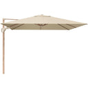 Platinum - Challenger Teak T2 3m Square Premium Champagne Free Arm Parasol