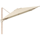 Platinum - Challenger Teak T2 3m Square Premium Champagne Free Arm Parasol