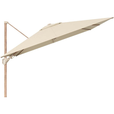 Platinum - Challenger Teak T2 3m Square Premium Champagne Free Arm Parasol