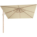 Platinum - Challenger Teak T2 3m Square Premium Champagne Free Arm Parasol