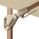 Platinum - Challenger Teak T2 3m Square Premium Champagne Free Arm Parasol