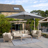 Platinum - Challenger Teak T2 3m Square Premium Manhattan Grey Free Arm Parasol