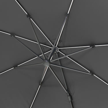 Platinum - Glow Challenger T2 3m Square Anthracite Free Arm Parasol