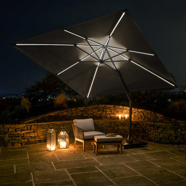 Platinum - Glow Challenger T2 3m Square Anthracite Free Arm Parasol