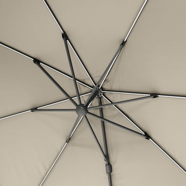 Platinum - Glow Challenger T2 3m Square Champagne Free Arm Parasol
