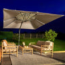 Platinum - Glow Challenger T2 3m Square Champagne Free Arm Parasol