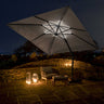 Platinum - Glow Challenger T2 3m Square Luna Grey Free Arm Parasol