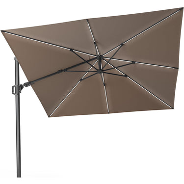 Platinum - Glow Challenger T2 3m Square Premium Havana Taupe Free Arm Parasol