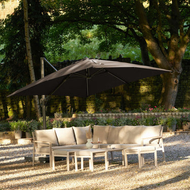Platinum - Glow Challenger T2 3m Square Premium Havana Taupe Free Arm Parasol