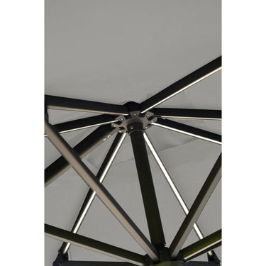 Platinum - Glow Challenger T2 3m Square Premium Manhattan Grey Free Arm Parasol