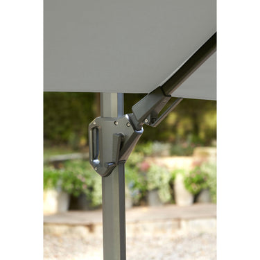 Platinum - Glow Challenger T2 3m Square Premium Manhattan Grey Free Arm Parasol