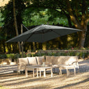Platinum - Glow Challenger T2 3m Square Premium Manhattan Grey Free Arm Parasol