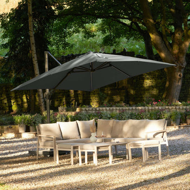 Platinum - Glow Challenger T2 3m Square Premium Manhattan Grey Free Arm Parasol