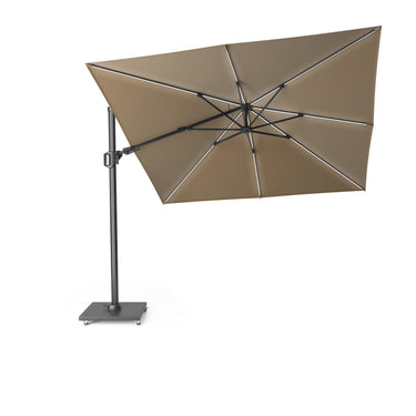 Platinum - Glow Challenger T2 3m Square Taupe Free Arm Parasol