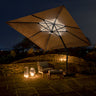 Platinum - Glow Challenger T2 3m Square Taupe Free Arm Parasol