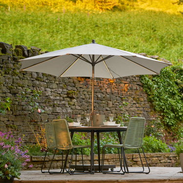 Platinum - Glow Defender 3m Round Luna Grey Centre Pole Parasol