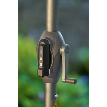 Platinum - Glow Defender 3m Round Luna Grey Centre Pole Parasol