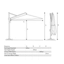 Platinum - Icon Premium T1 4mx3m Rectangular Premium Manhattan Grey Parasol