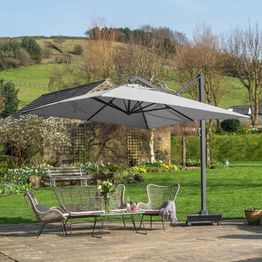 Platinum - Icon Premium T1 4mx3m Rectangular Premium Manhattan Grey Parasol