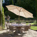 Platinum - Riva Teak 3m Round Champagne Parasol