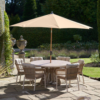 Platinum - Riva Teak 3m Round Champagne Parasol